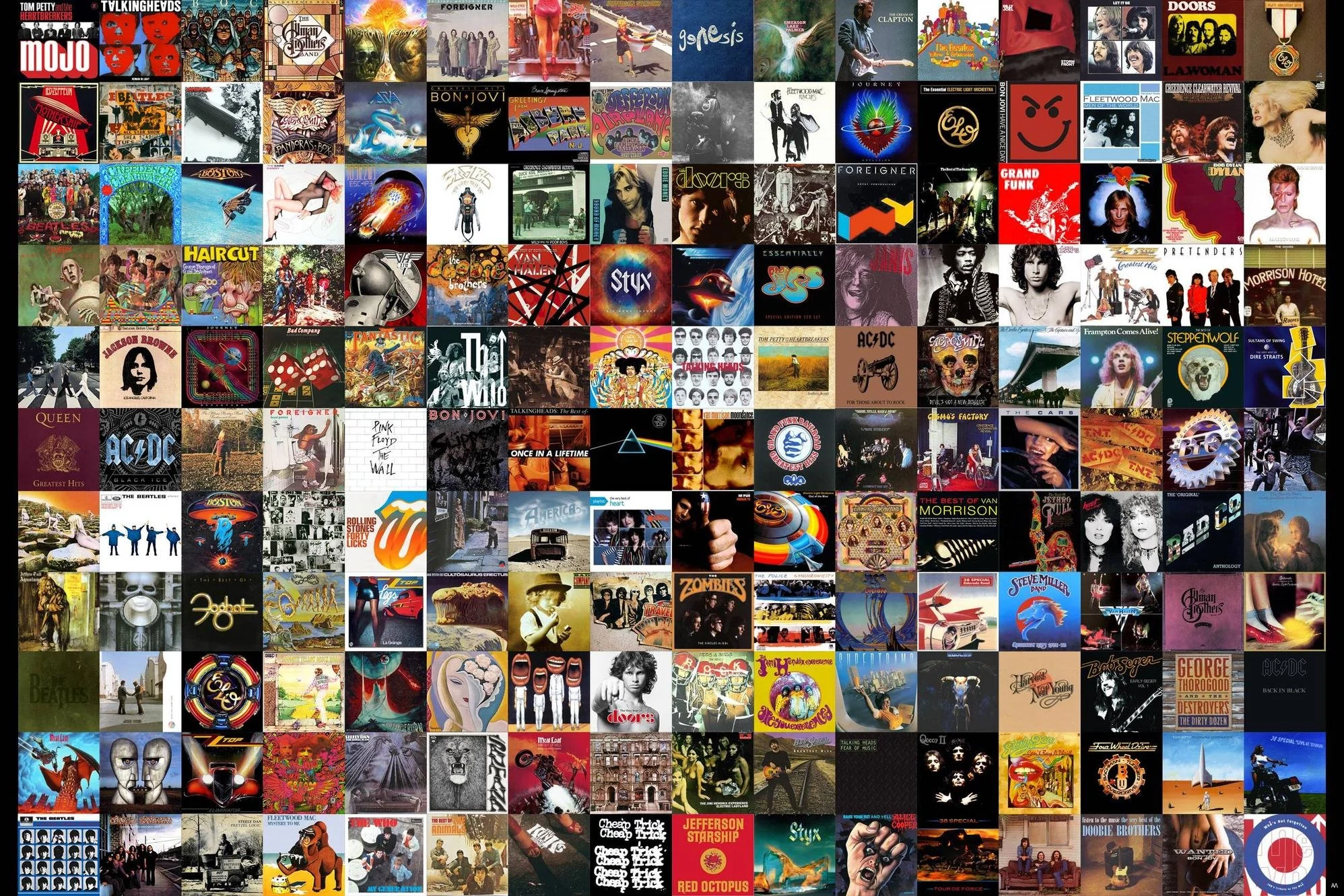 Album covers collage background
